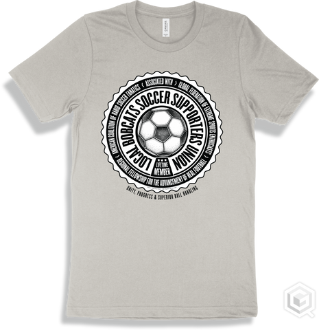 Bobcat Silver T-shirt - Local Bobcats Soccer Supporters Union Design