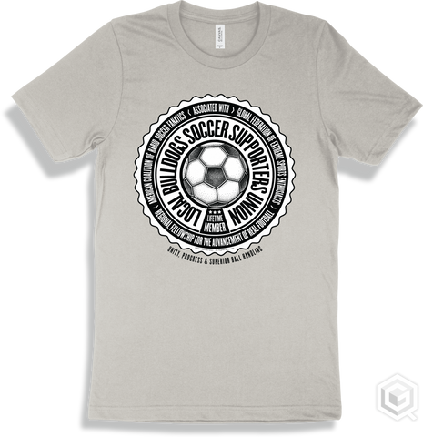 Bulldog Silver T-shirt - Local Bulldogs Soccer Supporters Union Design