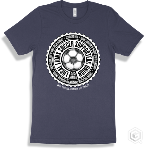 Lion Navy T-shirt - Local Lions Soccer Supporters Union Design
