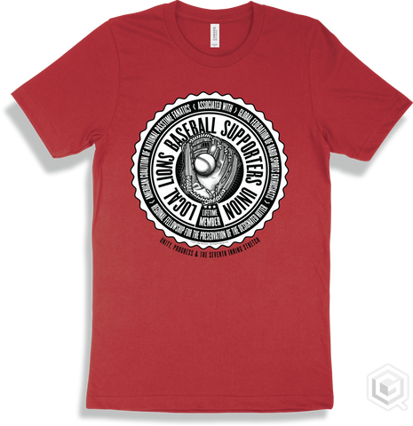 Lion Red T-shirt - Local Lions Baseball Supporters Union Design