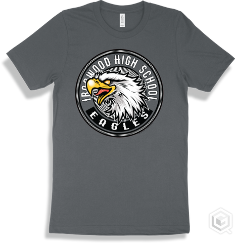 Ironwood High School Eagles Asphalt T-shirt - Mascot Circle Design