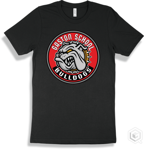Gaston School Bulldogs Black T-shirt - Mascot Circle Design