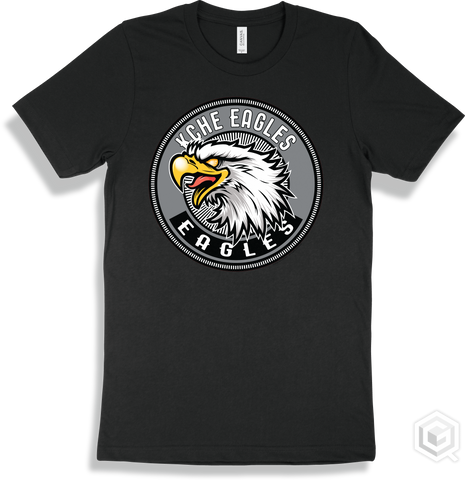 Kche Eagles Eagles Black T-shirt - Mascot Circle Design