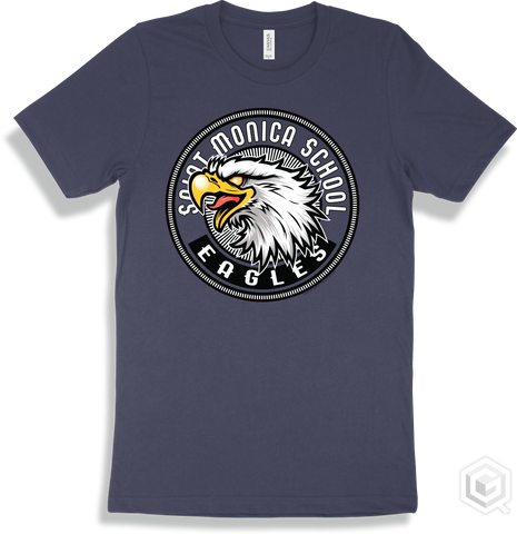 Saint Monica School Eagles Navy T-shirt - Mascot Circle Design