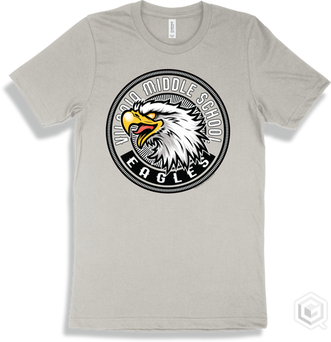 Vilonia Middle School Eagles Silver T-shirt - Mascot Circle Design