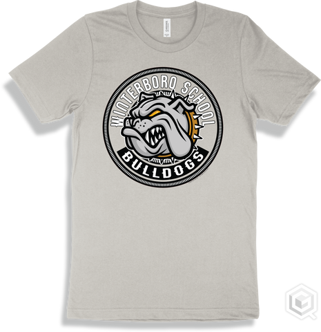 Winterboro School Bulldogs Silver T-shirt - Mascot Circle Design