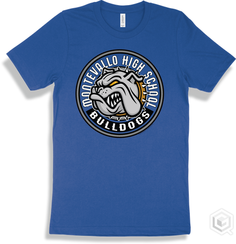 Montevallo High School Bulldogs True Royal T-shirt - Mascot Circle Design