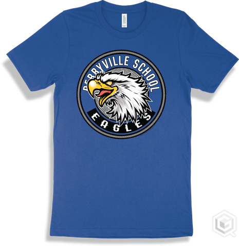 Perryville School Eagles True Royal T-shirt - Mascot Circle Design