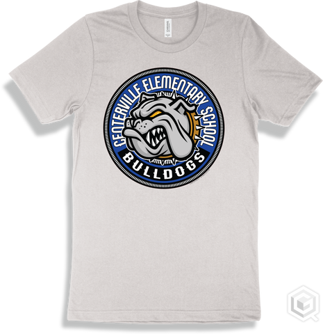 Centerville Elementary School Bulldogs White T-shirt - Mascot Circle Design