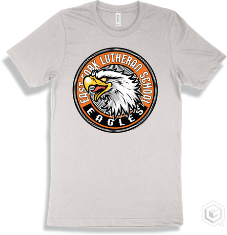 East Fork Lutheran School Eagles White T-shirt - Mascot Circle Design