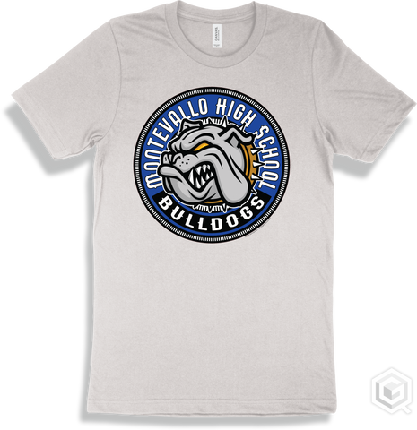 Montevallo High School Bulldogs White T-shirt - Mascot Circle Design