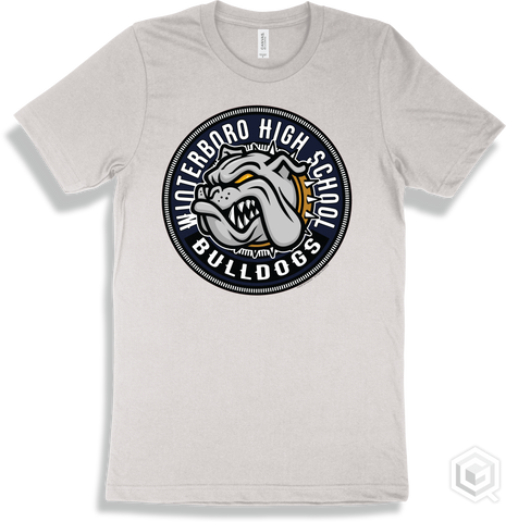 Winterboro High School Bulldogs White T-shirt - Mascot Circle Design