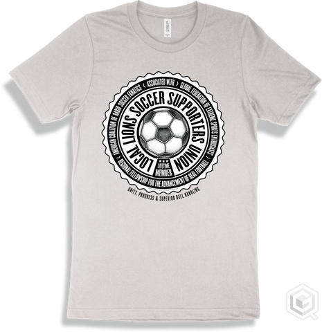Lion White T-shirt - Local Lions Soccer Supporters Union Design