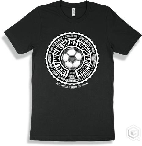 Panther Black T-shirt - Local Panthers Soccer Supporters Union Design