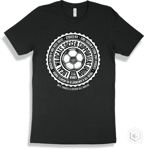 Wildcat Black T-shirt - Local Wildcats Soccer Supporters Union Design