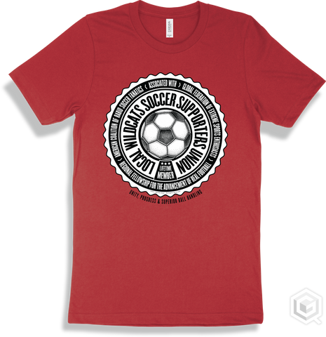 Wildcat Red T-shirt - Local Wildcats Soccer Supporters Union Design