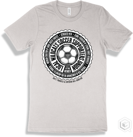 Wildcat White T-shirt - Local Wildcats Soccer Supporters Union Design