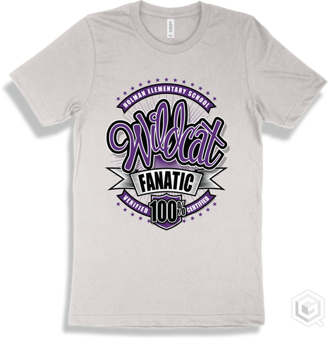 Holman Elementary School Wildcats White T-shirt - Verified Certified Fanatic Design
