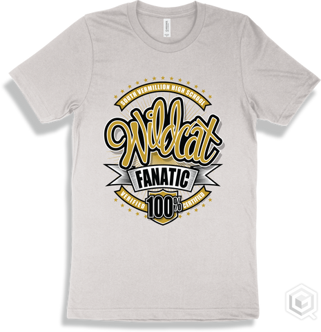 South Vermillion High School Wildcats White T-shirt - Verified Certified Fanatic Design